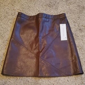 Wine Faux Leather Skirt
